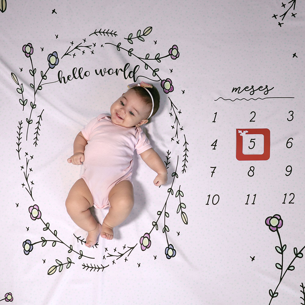 cenário mesversário branco meu jardim