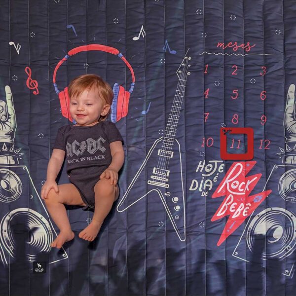 tapete mesversário acompanhamento mensal dupla face escuro tema rock use alce