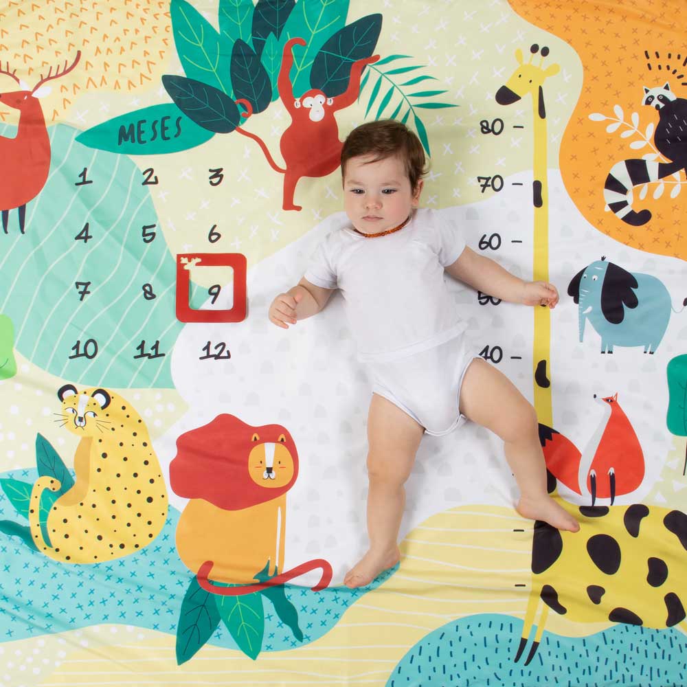 cenário lençol mesversário tema safari use alce