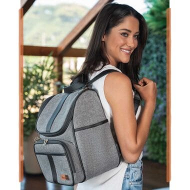 Kit Mochila e Mala Maternidade Multifuncional Lebaby 2 em 1 Cinza Mescla