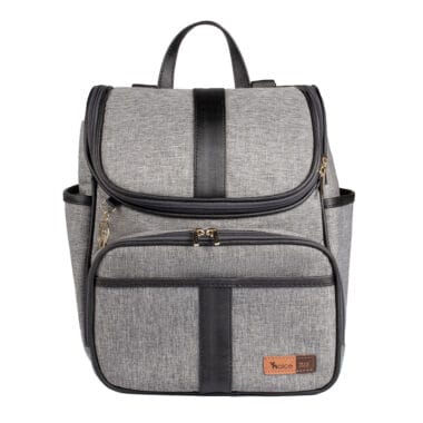 Kit Mochila e Mala Maternidade Multifuncional Lebaby 2 em 1 Cinza Mescla