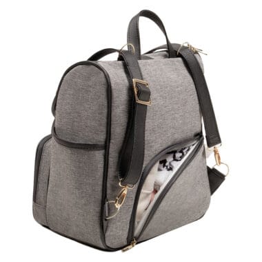 Kit Mochila e Mala Maternidade Multifuncional Lebaby 2 em 1 Cinza Mescla