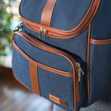 Kit Maternidade Mochila e Mala Jeans Lebaby