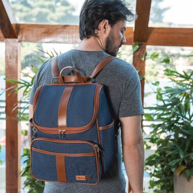 Kit Maternidade Mochila e Mala Jeans Lebaby