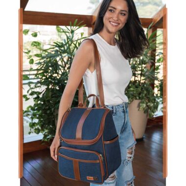 Kit Maternidade Mochila e Mala Jeans Lebaby