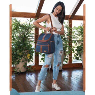 Kit Maternidade Mochila e Mala Jeans Lebaby