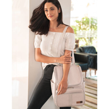 Bolsa Mochila Maternidade Multifuncional Lebaby 2 em 1 Nude