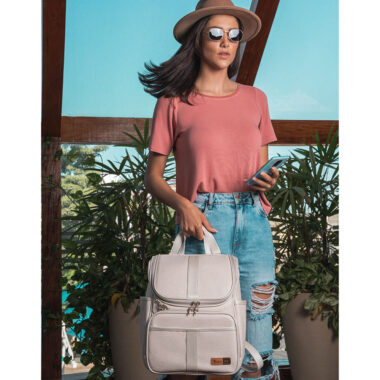 Bolsa Mochila Maternidade Multifuncional Lebaby 2 em 1 Nude