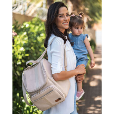 Bolsa Mochila Maternidade Multifuncional Lebaby 2 em 1 Nude