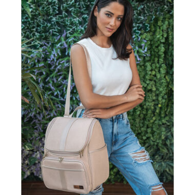 Bolsa Mochila Maternidade Multifuncional Lebaby 2 em 1 Nude