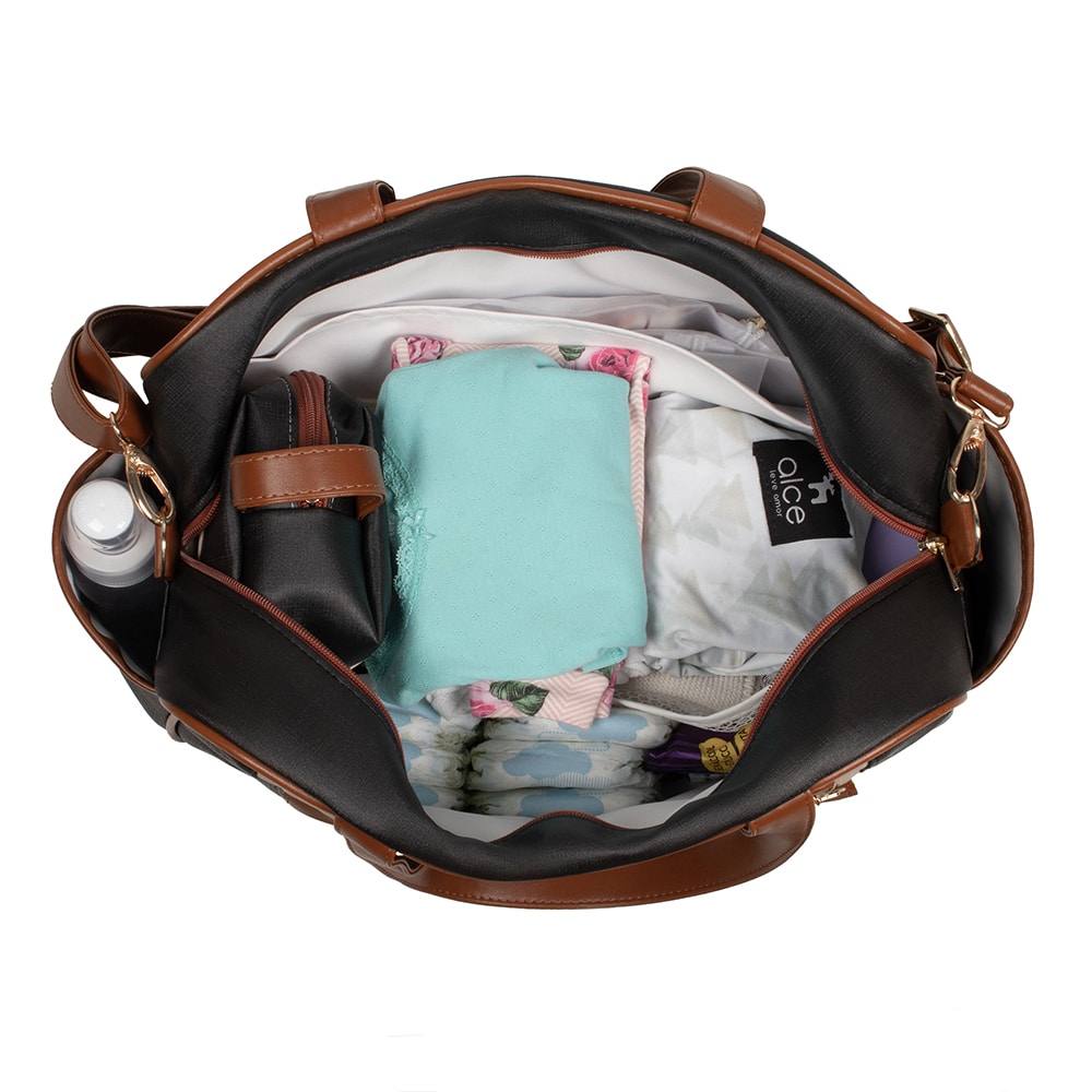 bolsa maternidade usealce londres clássica espaço interno