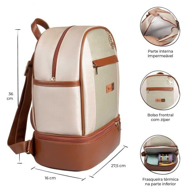 Kit Maternidade Bolsa Mala Mochila Londres Pistache - Imagem 7