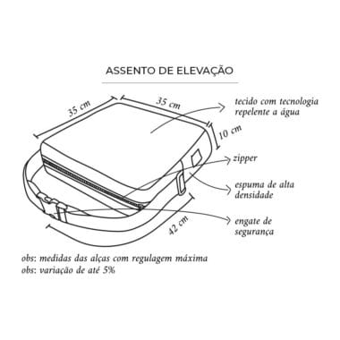 Assento de Alimentação e Elevação Quadrado Caramelo (Avulso)