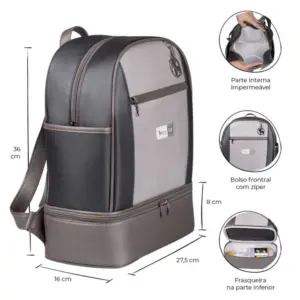 Mochila Maternidade Londres Cinza