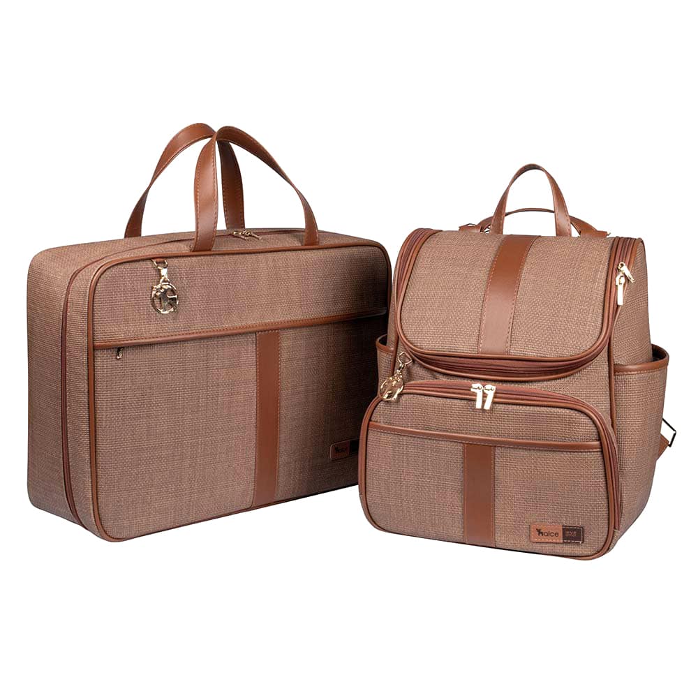 Kit Maternidade Mochila e Mala Cappuccino Lebaby