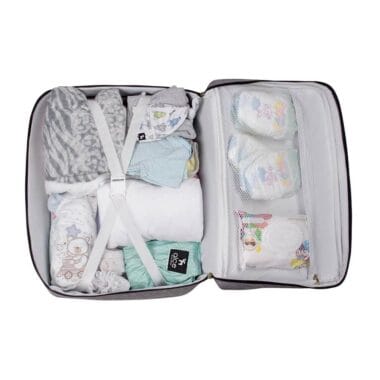 Kit Mochila e Mala Maternidade Multifuncional Lebaby 2 em 1 Cinza Mescla