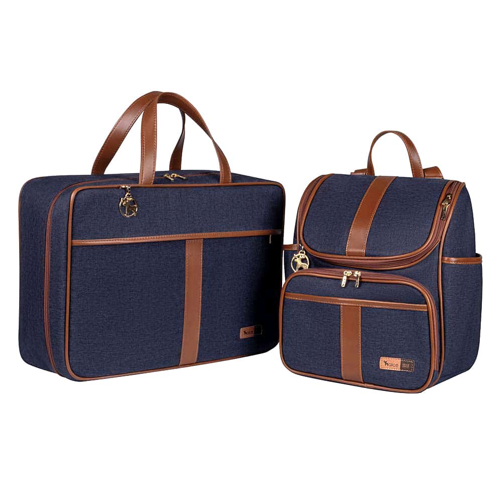 Kit Maternidade Mochila e Mala Jeans Lebaby