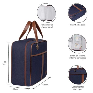 Kit Maternidade Mochila e Mala Jeans Lebaby