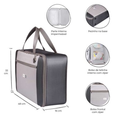 Mala Maternidade Londres Cinza