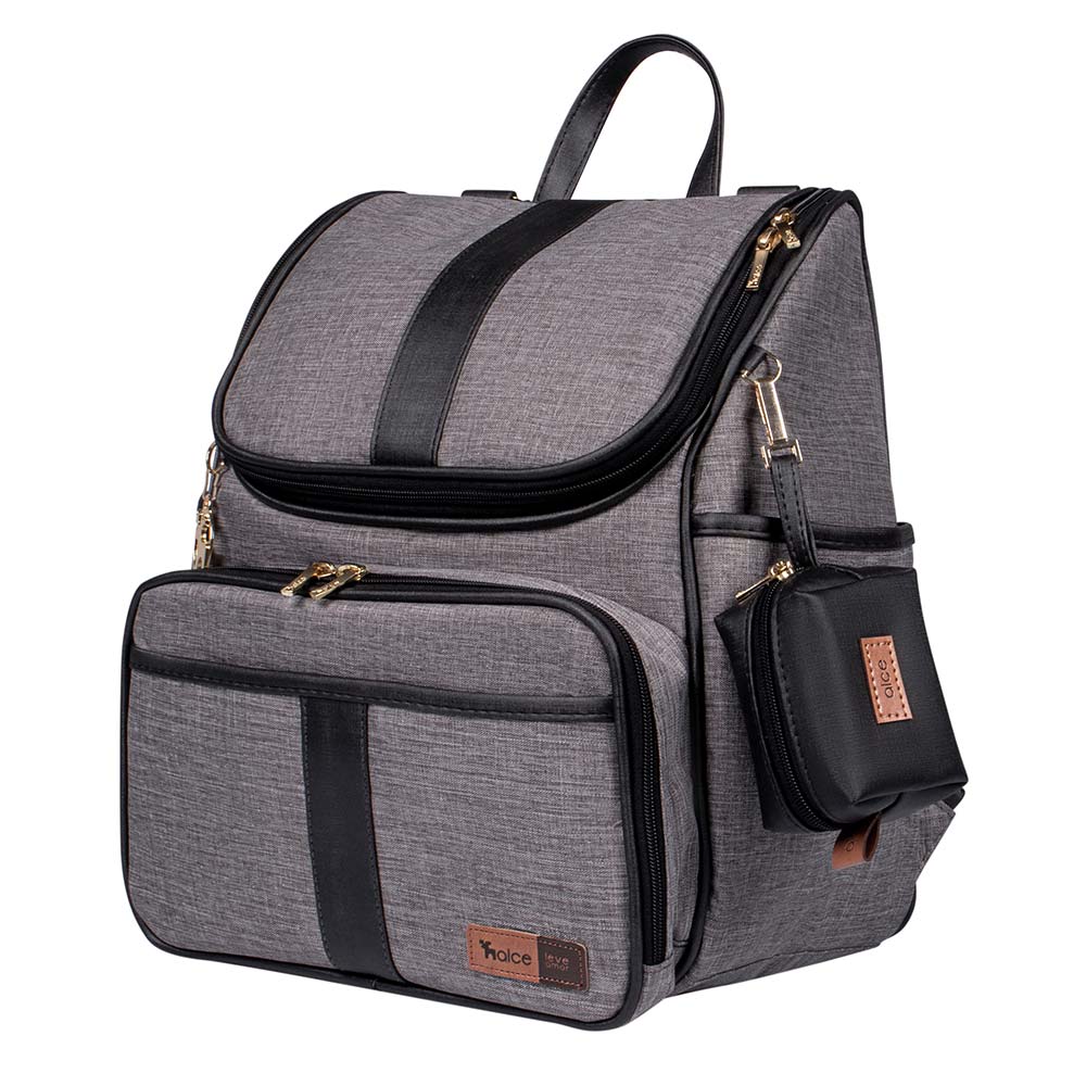 Mochila maternidade Lebaby preta com porta chupeta