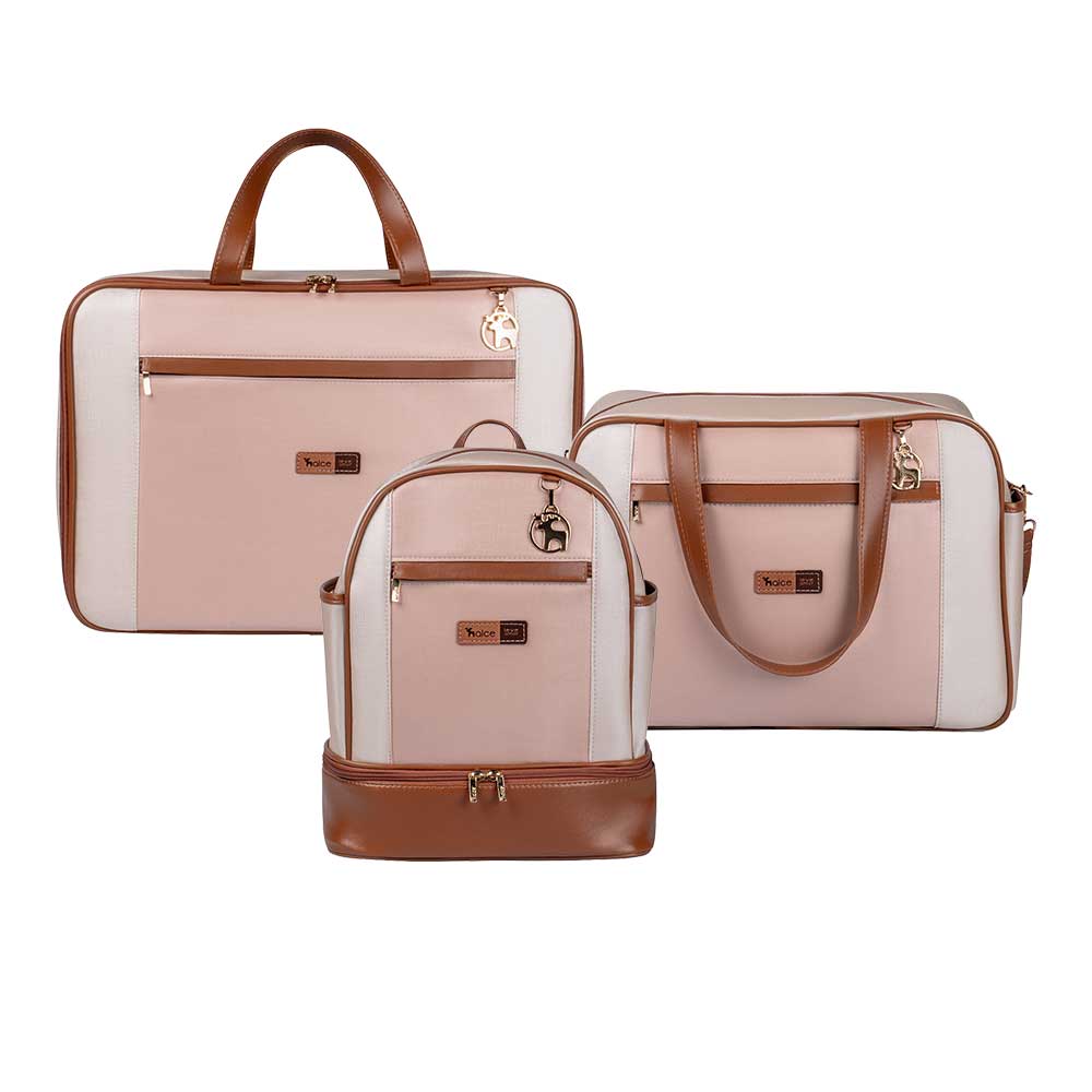 Kit Maternidade Bolsa Mala e Mochila Londres Rose