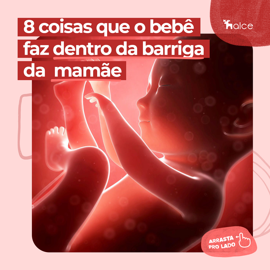 Coisas que o bebê faz dentro da barriga da mamãe