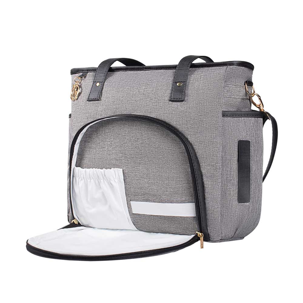 Bolsa Maternidade Lebaby Cinza Mescla - Imagem 4