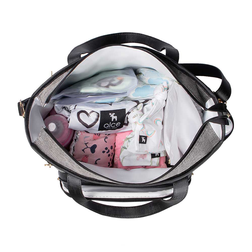 Bolsa Maternidade Lebaby Cinza Mescla - Imagem 5