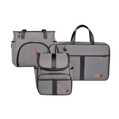 Kit Maternidade Lebaby Cinza Mescla 3 peças