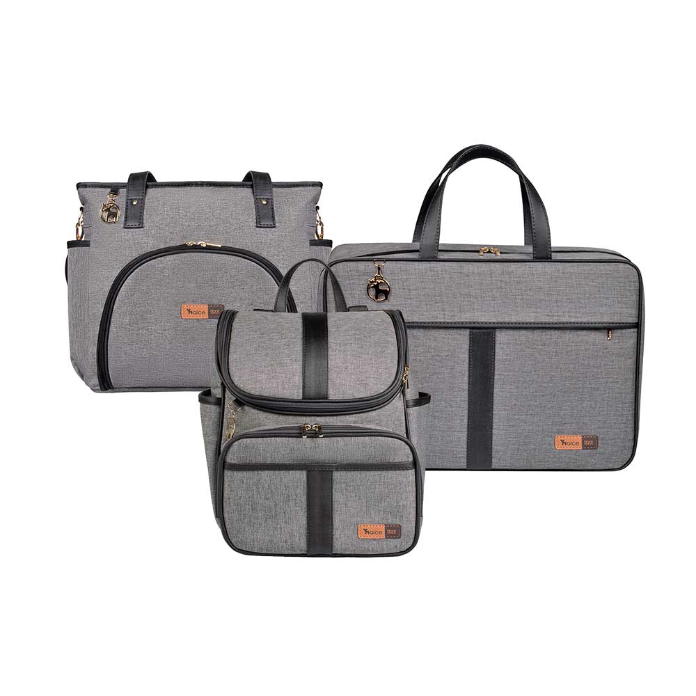 Kit Maternidade Lebaby Cinza Mescla 3 peças