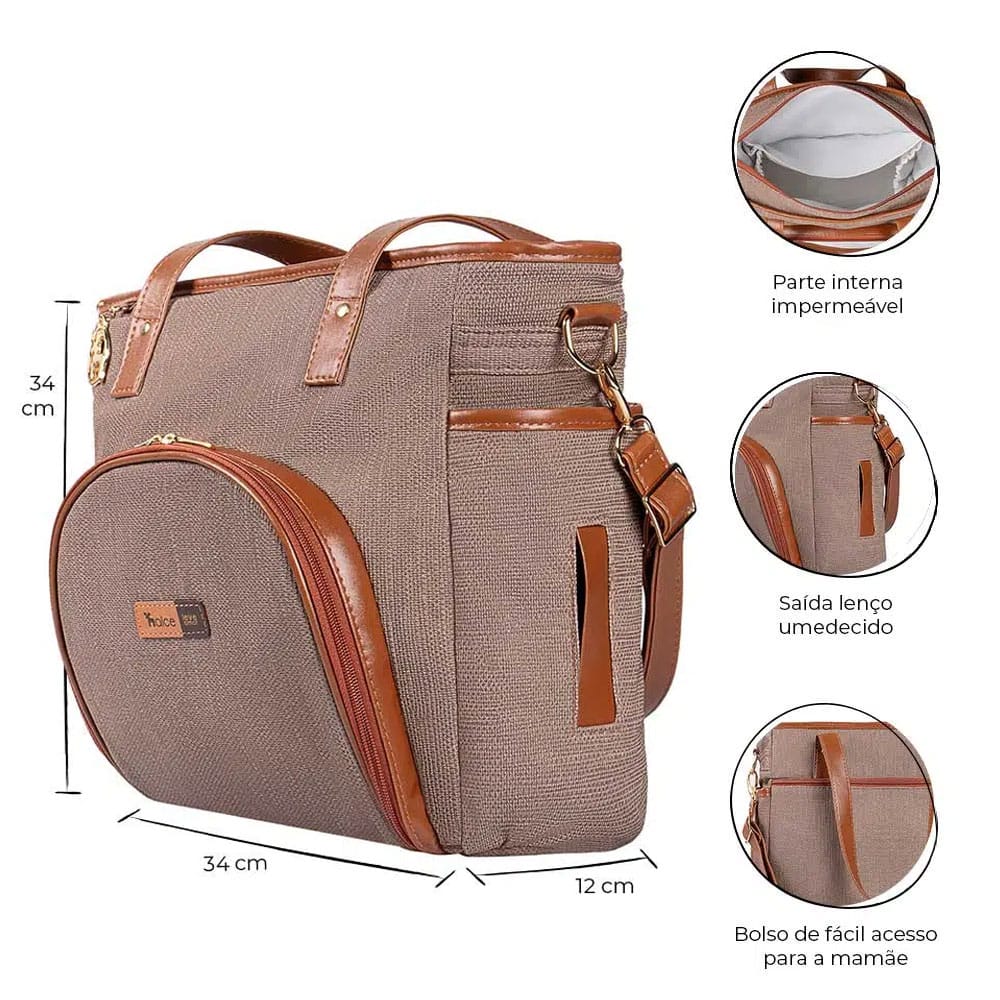 Bolsa Maternidade Lebaby Cappuccino - Imagem 2