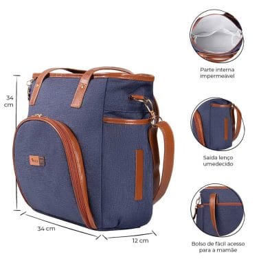 Bolsa Maternidade Lebaby Jeans