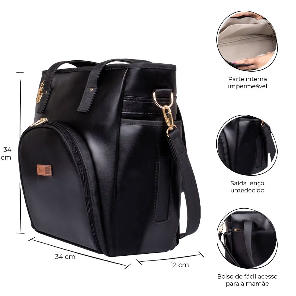 Bolsa Maternidade Lebaby Preta - Imagem 2