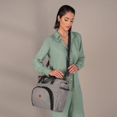 Bolsa Maternidade Lebaby Cinza Mescla