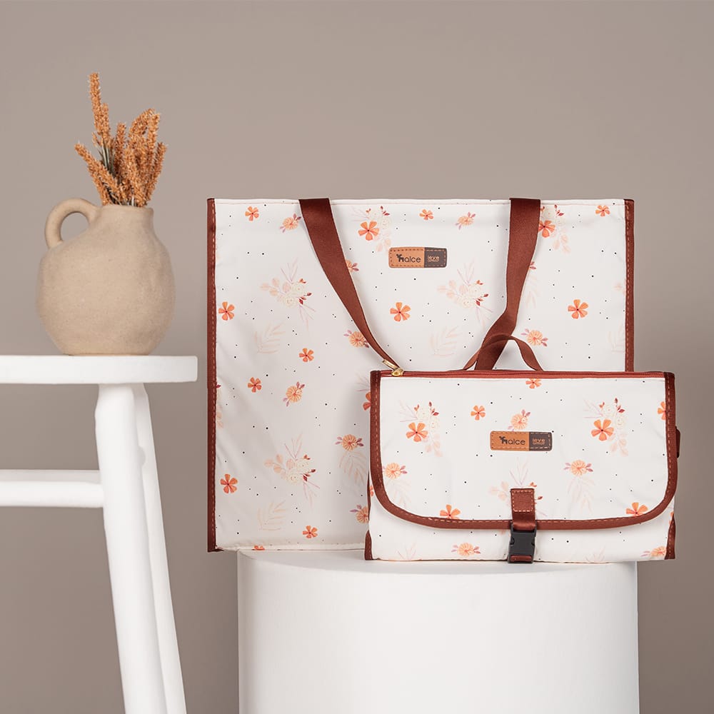 kit trocador portatil de bebe com porta fraldas bolsa maternidade bag alce flores
