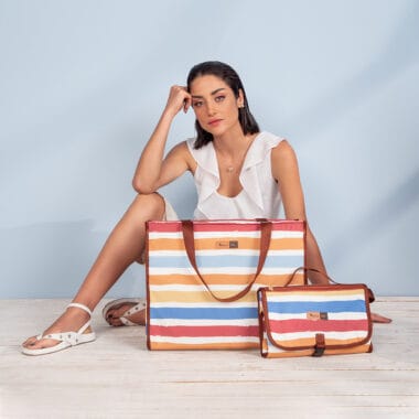 Kit Bolsa Maternidade Alce Bag e Trocador Portátil Listras