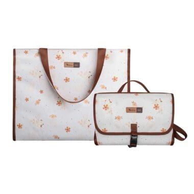 kit trocador portatil de bebe com porta fraldas bolsa maternidade bag alce flores