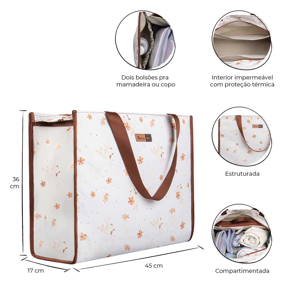 bolsa maternidade alce bag flores