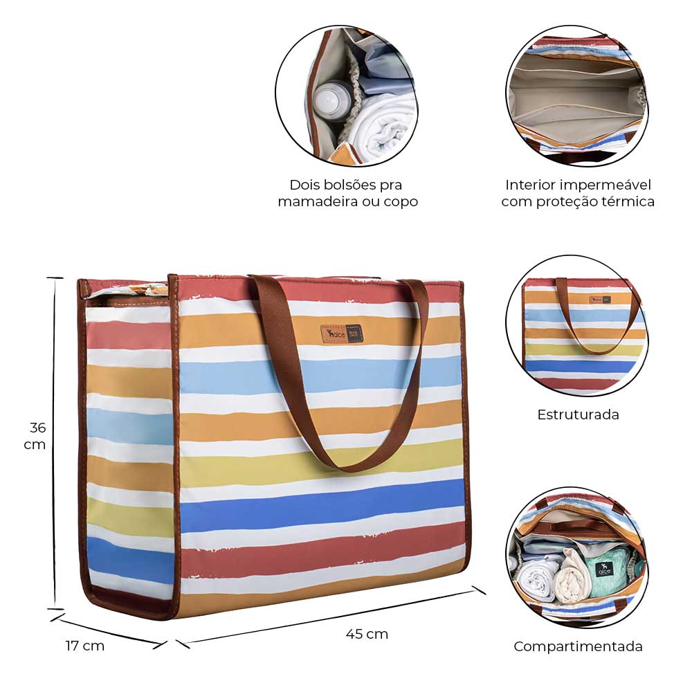 bolsa maternidade alce bag listras color
