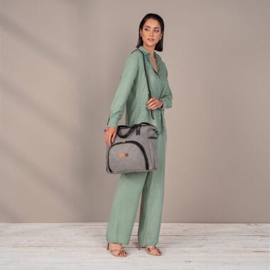 Bolsa Maternidade Lebaby Cinza Mescla