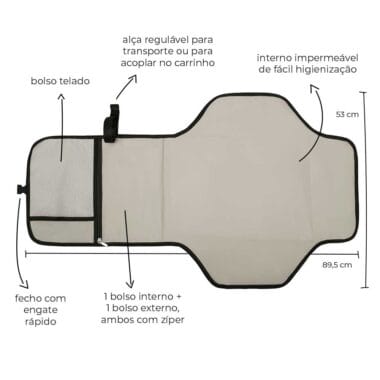 Trocador Portátil de Bebê com Porta fraldas ALCE PASSARINHO