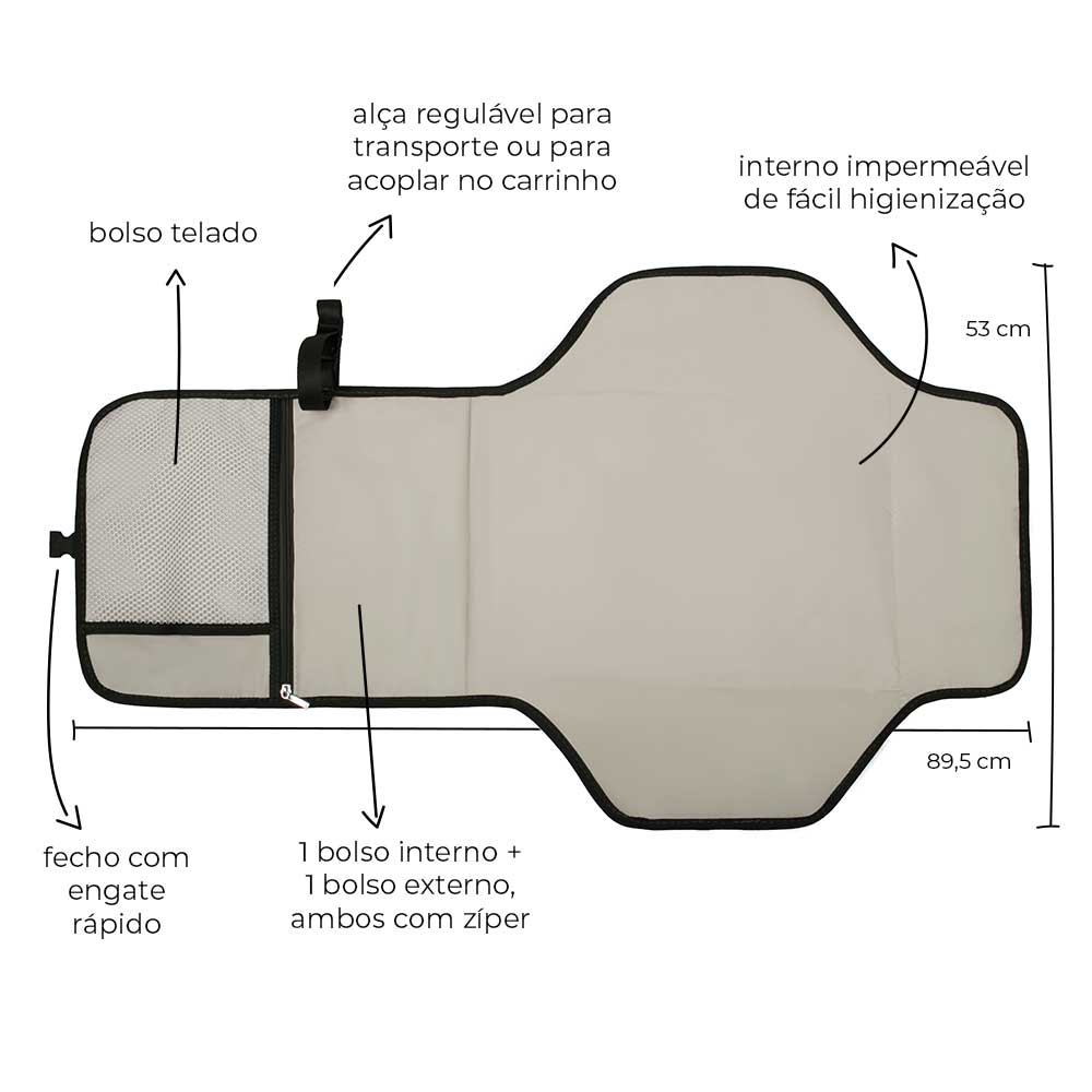 trocador portatil de bebe com porta fraldas alce passarinho
