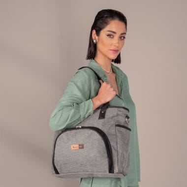 Bolsa Maternidade Lebaby Cinza Mescla
