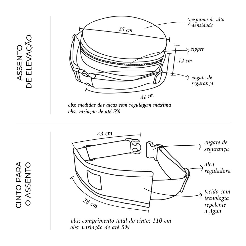 Assento de Alimentação (elevação) e Cinto Dino Redondo - Imagem 8