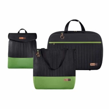 Kit Bolsa Mala e Mochila Maternidade Coleção Cores - Preto e Verde