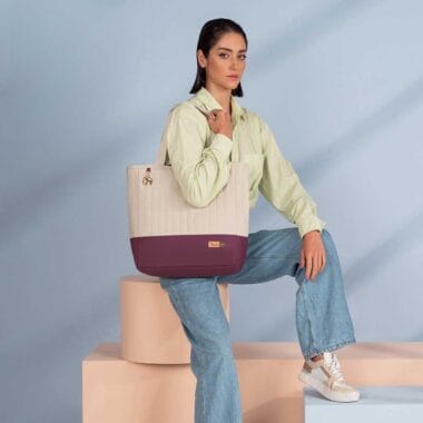 Bolsa Maternidade Coleção Cores - Creme e Marsala