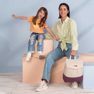 Mochila Maternidade Coleção Cores - Creme e Marsala