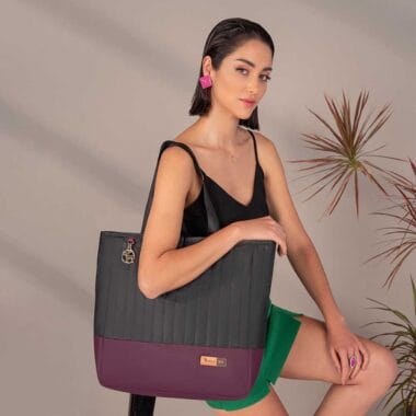 Bolsa Maternidade Coleção Cores - Preto e Marsala