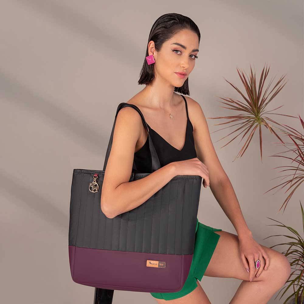 Bolsa Maternidade Coleção Cores - Preto e Marsala - Imagem 6