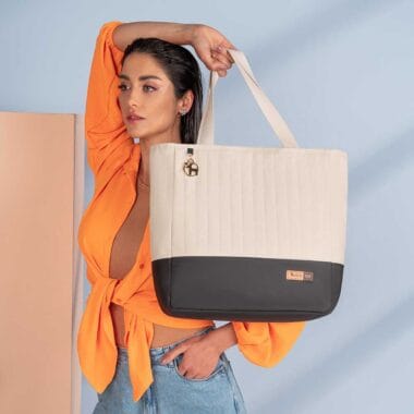 Bolsa Maternidade Coleção Cores - Creme e Preto